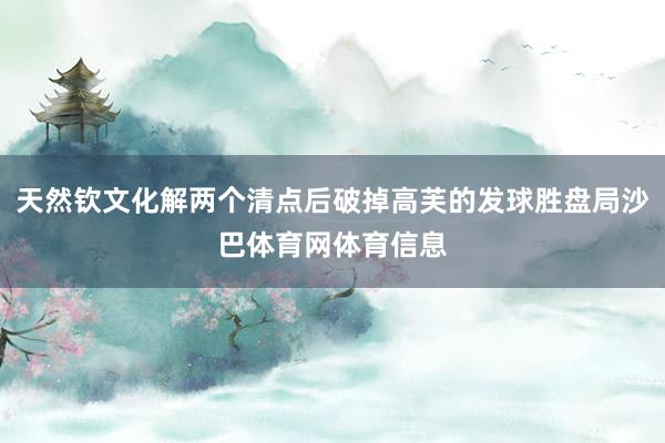 天然钦文化解两个清点后破掉高芙的发球胜盘局沙巴体育网体育信息