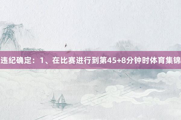 违纪确定：1、在比赛进行到第45+8分钟时体育集锦