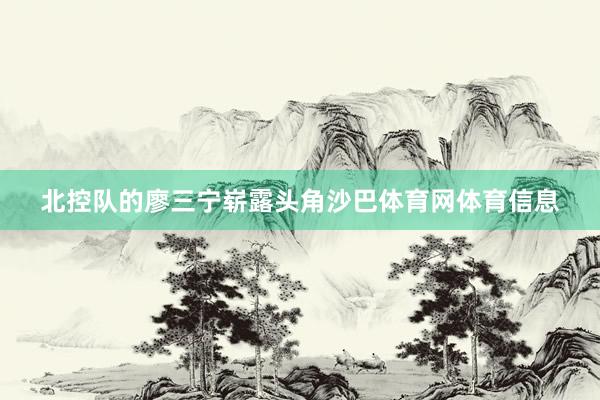 北控队的廖三宁崭露头角沙巴体育网体育信息
