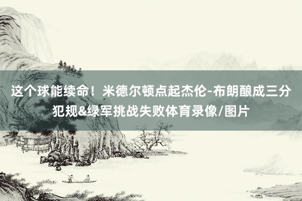 这个球能续命！米德尔顿点起杰伦-布朗酿成三分犯规&绿军挑战失败体育录像/图片