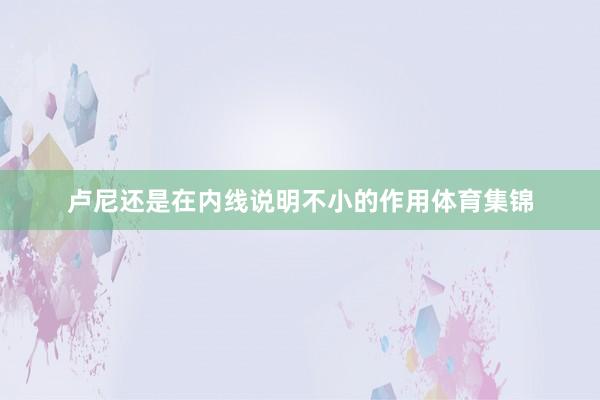 卢尼还是在内线说明不小的作用体育集锦