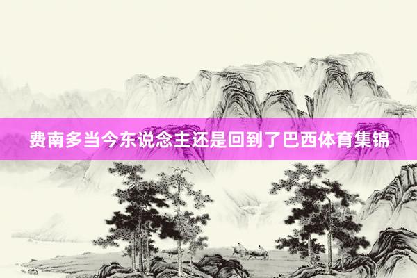 费南多当今东说念主还是回到了巴西体育集锦