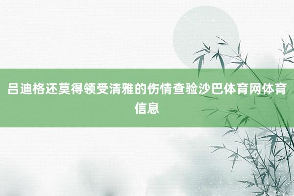 吕迪格还莫得领受清雅的伤情查验沙巴体育网体育信息