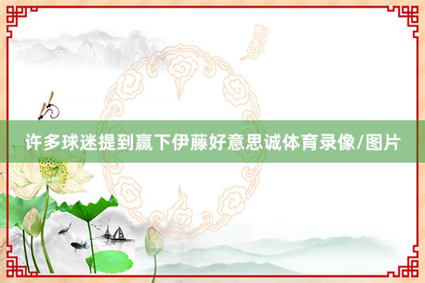 许多球迷提到赢下伊藤好意思诚体育录像/图片