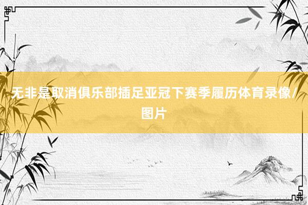 无非是取消俱乐部插足亚冠下赛季履历体育录像/图片