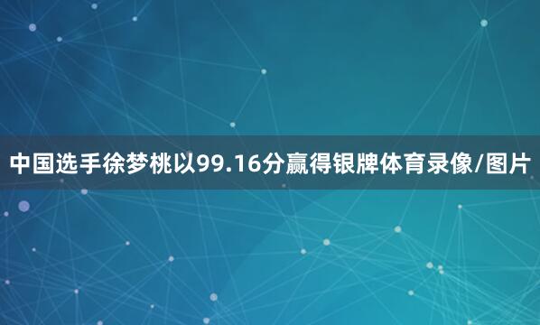 中国选手徐梦桃以99.16分赢得银牌体育录像/图片