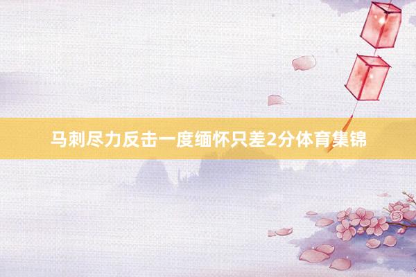 马刺尽力反击一度缅怀只差2分体育集锦