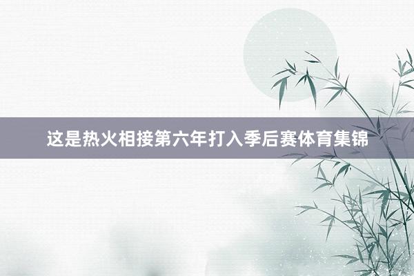 这是热火相接第六年打入季后赛体育集锦