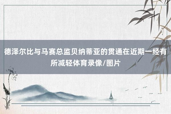 德泽尔比与马赛总监贝纳蒂亚的贯通在近期一经有所减轻体育录像/图片