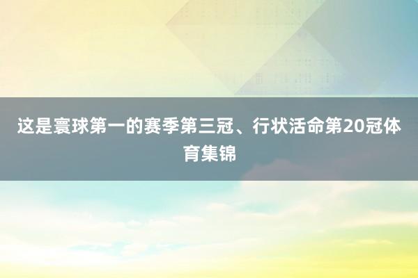 这是寰球第一的赛季第三冠、行状活命第20冠体育集锦