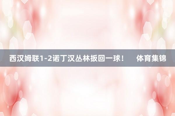 西汉姆联1-2诺丁汉丛林扳回一球！    体育集锦