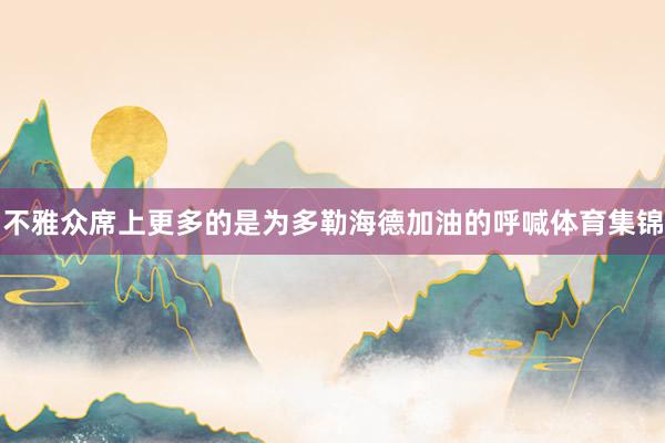 不雅众席上更多的是为多勒海德加油的呼喊体育集锦
