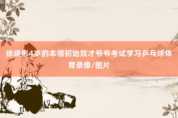 徐瑛彬4岁的本领初始奴才爷爷考试学习乒乓球体育录像/图片