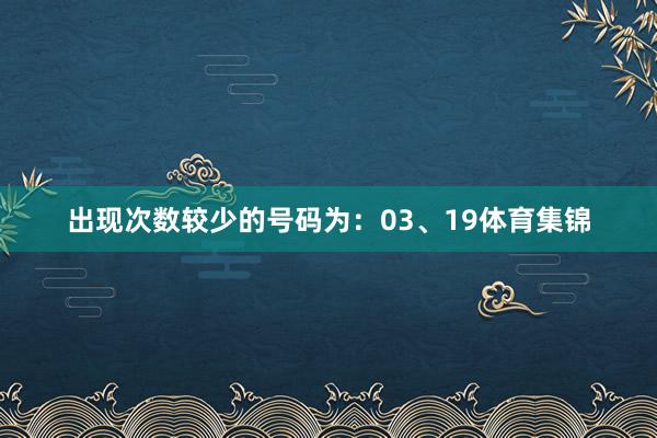 出现次数较少的号码为：03、19体育集锦