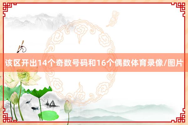 该区开出14个奇数号码和16个偶数体育录像/图片