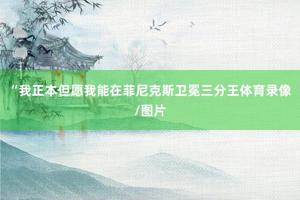 “我正本但愿我能在菲尼克斯卫冕三分王体育录像/图片