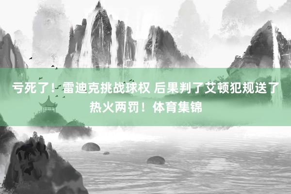 亏死了！雷迪克挑战球权 后果判了艾顿犯规送了热火两罚！体育集锦
