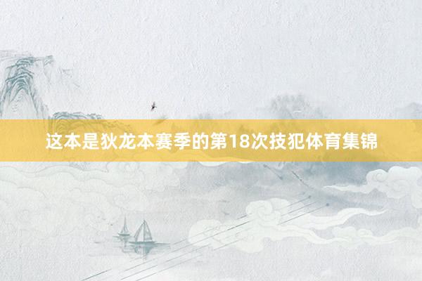 这本是狄龙本赛季的第18次技犯体育集锦