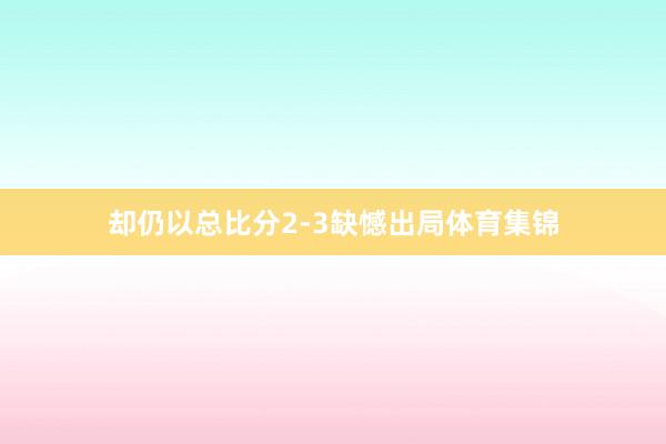 却仍以总比分2-3缺憾出局体育集锦