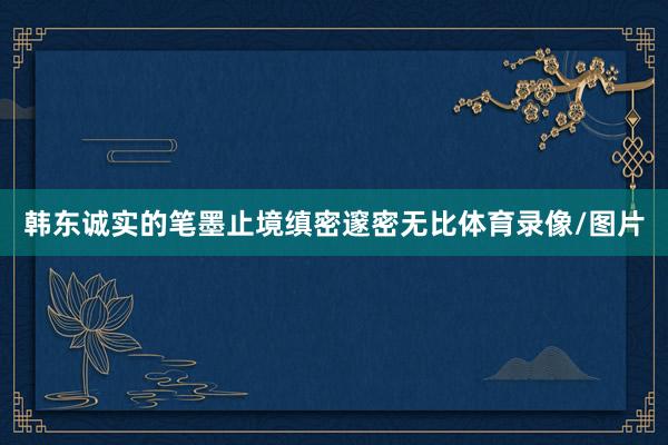 韩东诚实的笔墨止境缜密邃密无比体育录像/图片