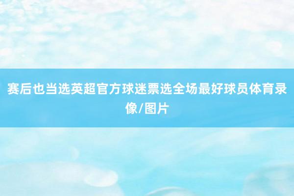 赛后也当选英超官方球迷票选全场最好球员体育录像/图片