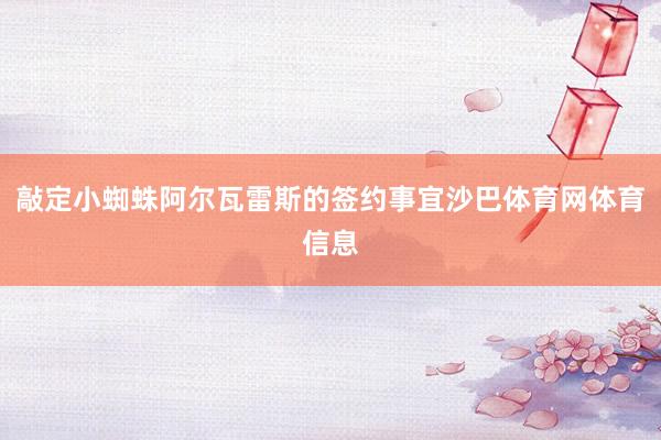 敲定小蜘蛛阿尔瓦雷斯的签约事宜沙巴体育网体育信息